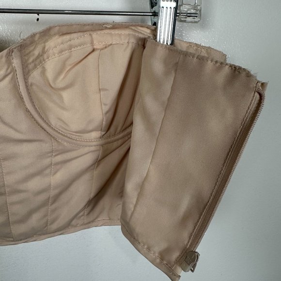 Bill Levkoff Bustier Lingerie Beige Womens Sz 10 Polyester Strapless Zip Corset - Picture 16 of 16